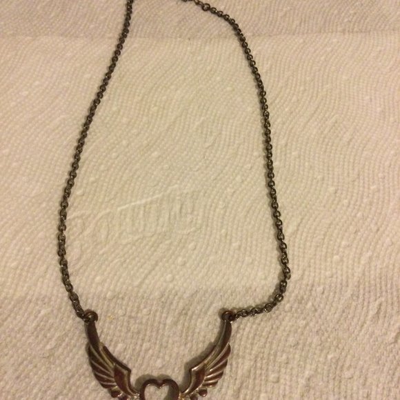 women's necklace metal chain pendant heart 18" long - Picture 4 of 5